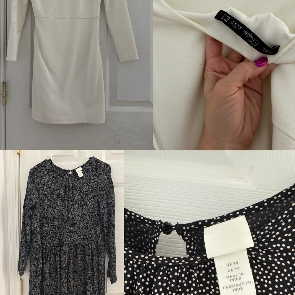 Zara White and Black Maxi Dresses